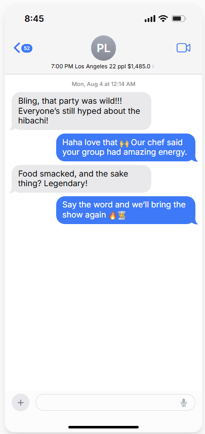 Customer SMS Review